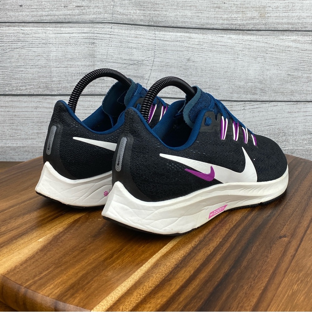 Nike Air Zoom Pegasus 36 Black Blue Running Shoe AQ2210-012 Women’s Size 8 - Picture 5 of 13